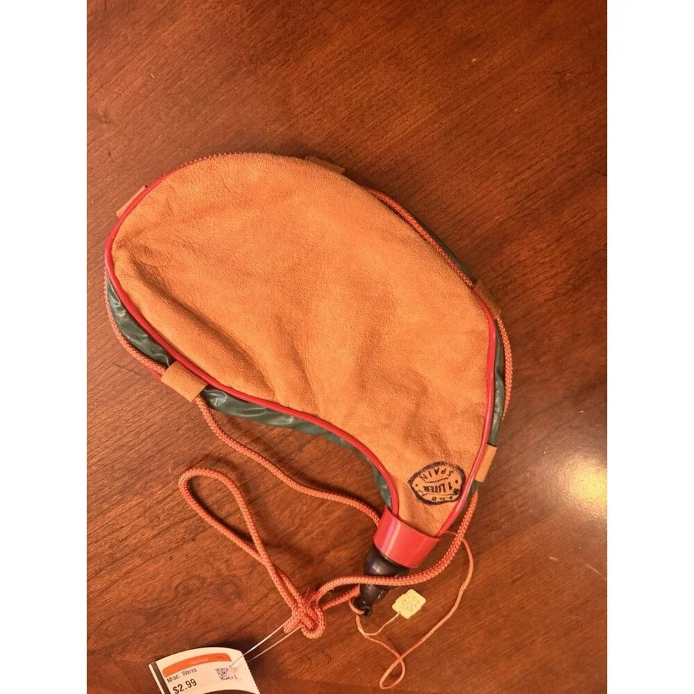 Vintage Leather Canteen Water Bladder Travel Beverage 1 Liter Bag Made in Spain
